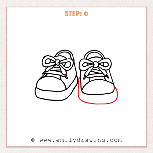 how to draw a cartoon shoes - Step 6